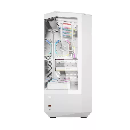 Darkflash DY460 számítógépház (fehér) + 4 ARGB ventilátorok