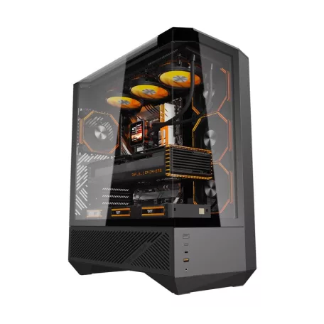 Darkflash DY460 számítógépház (fekete) + 4 ARGB ventilátorok