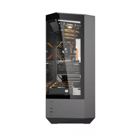Darkflash DY460 számítógépház (fekete) + 4 ARGB ventilátorok