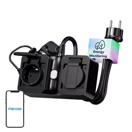 Meross MOP320MA-EU WiFi intelligens konnektor, kültéri, IP44 (Matter)