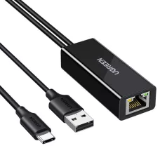   UGREEN CR110 USB-C–RJ45 Ethernet adapter, 100 Mbps (fekete)