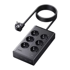   UGREEN S622 elosztó, 20 W, 6x AC, 3x USB, USB-C, 1,5 m-es kábel