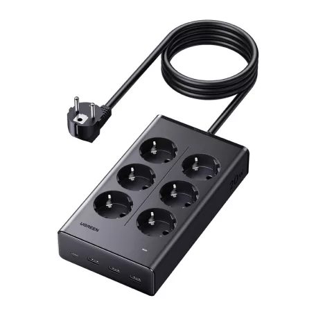 UGREEN S622 elosztó, 20 W, 6x AC, 3x USB, USB-C, 1,5 m-es kábel