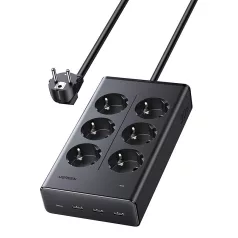   UGREEN S622 elosztó, 20 W, 6x AC, 3x USB, USB-C, 1,5 m-es kábel
