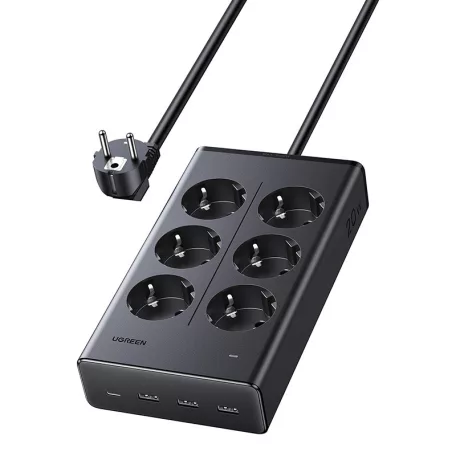 UGREEN S622 elosztó, 20 W, 6x AC, 3x USB, USB-C, 1,5 m-es kábel
