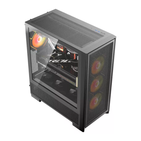 DarkFlash AIRNOVA számítógép-ház (fekete) + 3 ventilátor