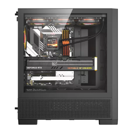 DarkFlash AIRNOVA számítógép-ház (fekete) + 3 ventilátor