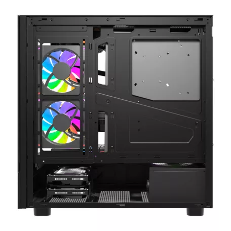 DarkFlash DS950V számítógép-ház kijelzővel (fekete) + 6 ventilátor
