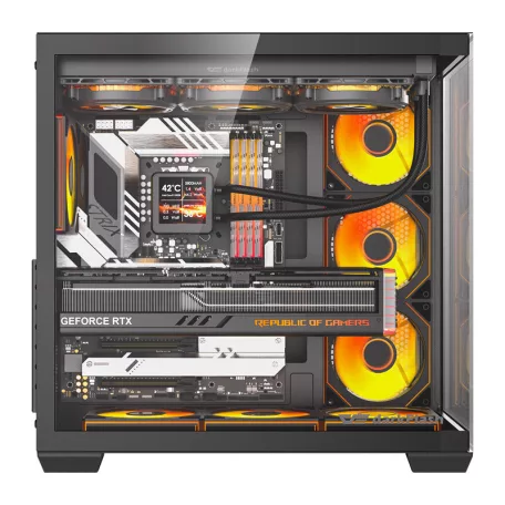 DarkFlash C280 számítógép-ház (fekete) + 7 ventilátor