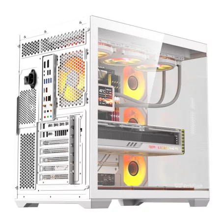 DarkFlash C280 számítógép-ház (fehér) + 7 ventilátor