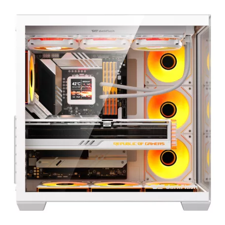DarkFlash C280 számítógép-ház (fehér) + 7 ventilátor