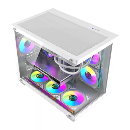 DarkFlash B275 PRO számítógép-ház (fehér) + 6 ventilátor