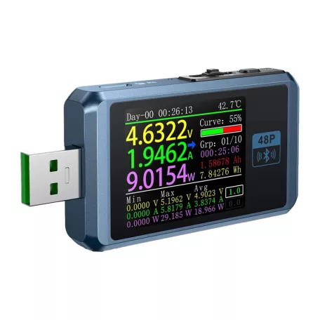 FNIRSI FNB48P BT USB-port tesztelő Bluetooth-kapcsolattal
