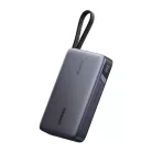 Ugreen PB550 20000mAh Power Bank USB + USB-C, 67W, beépített kábel (szürke)