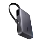 Ugreen PB550 20000mAh Power Bank USB + USB-C, 67W, beépített kábel (szürke)