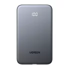 Ugreen PB526 10000 mAh-s power bank USB + USB-C, 20 W, beépített kábellel (szürke)
