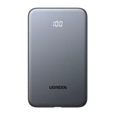   Ugreen PB526 10000 mAh-s power bank USB + USB-C, 20 W, beépített kábellel (szürke)