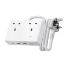 Ugreen Nexode S620 elosztó (brit szabvány) 2x hálózati csatlakozó, 3x USB, 1x USB-C, 1,5 m (fehér)