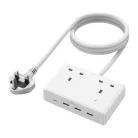 Ugreen Nexode S620 elosztó (brit szabvány) 2x hálózati csatlakozó, 3x USB, 1x USB-C, 1,5 m (fehér)