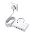 Ugreen Nexode S620 elosztó (brit szabvány) 2x hálózati csatlakozó, 3x USB, 1x USB-C, 1,5 m (fehér)