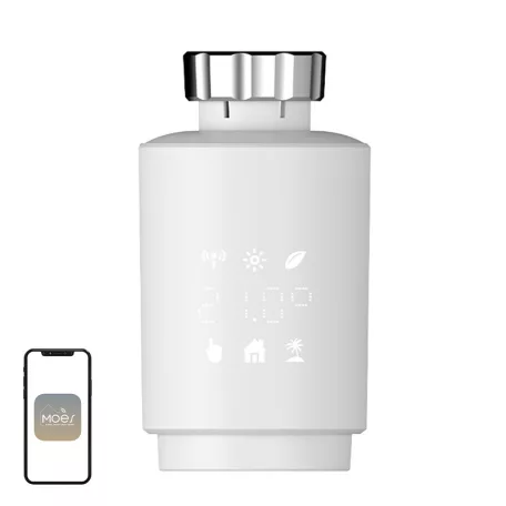 MOES TV02 ZigBee LCD termosztátfej