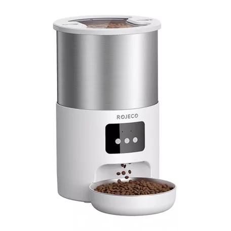 Rojeco Smart Pet Feeder 4,5 l-es rozsdamentes acélból készült állateledel-adagoló