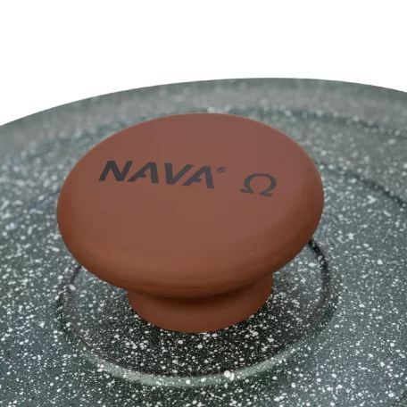Nava 10-255-033 Ωmega tapadásmentes öntött alumínium lábas fedővel, kőbevonattal