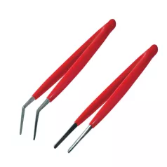   Home 908-T301 műszerészcsipesz-pár, 150 mm, egyenes és 45'-ban hajlított, szigetelt