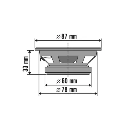 SAL BK 087 autóhangszóró pár, 87 mm, 2 x 35 Wmax, 75 - 18.500 Hz, 85 dB, PEI magas