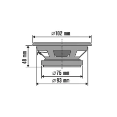   SAL BK 100 autóhangszóró pár, 100 mm, dupla kónusz, 2 x 45 Wmax, 4 Ohm, 55 - 19.0