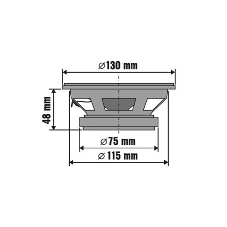 SAL BK 130 autóhangszóró pár, 130 mm, dupla kónusz, 2 x 50 Wmax, 4 Ohm, 50 - 19.0