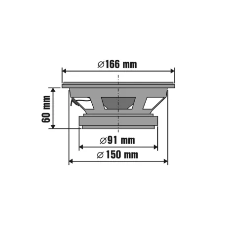 SAL BK 165 autóhangszóró pár, 165 mm, dupla kónusz, 2 x 75 Wmax, 4 Ohm, 45 - 19.0