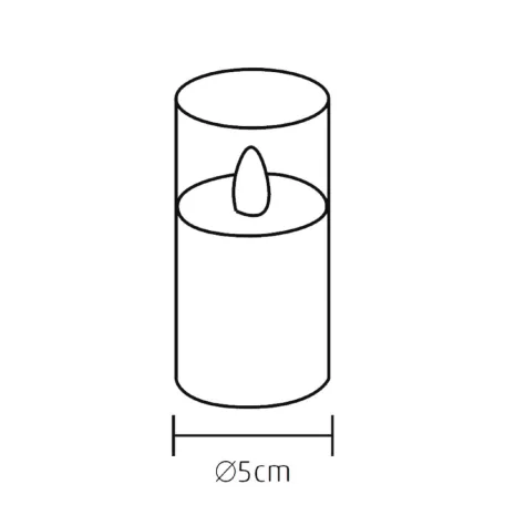 Home CDS 3 LED-es gyertyaszett üvegben, lángnyelv alakú LED, valódi viasz, 6 cmmagas