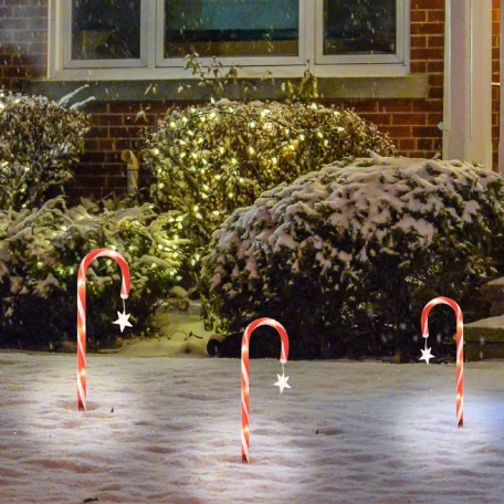 Home CDY3LED világító cukorbot szett, kül- és beltéri kivitel, 3 db cukorbot vezetékkel