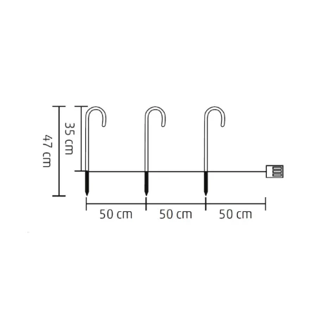 Home CDY3LED világító cukorbot szett, kül- és beltéri kivitel, 3 db cukorbot vezetékkel