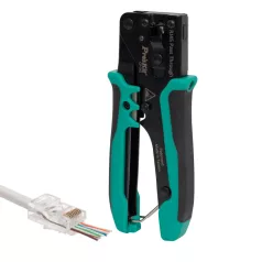   Home CP-342 UTP-RJ45-8P8C gyorskrimpelő fogó, nyitott végű dugókhoz, biztonságizár