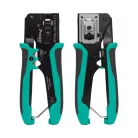 Home CP-342 UTP-RJ45-8P8C gyorskrimpelő fogó, nyitott végű dugókhoz, biztonságizár