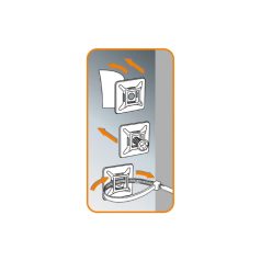   Home CTT 28BK kábelkötegelő talp, UV védett, 4 oldalas, öntapadó ragasztó, fúrható