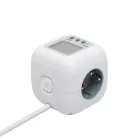 Home CUBE2P kocka elosztó, fogyasztásmérővel, max. 3680 W, 3 aljzat gyermekvédelemmel, 1,5 m hosszú vezeték