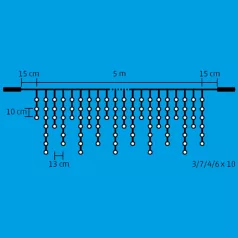   Home DLFJ 200/WH LED-es fényfüggöny, 5 m / 200 db hidegfehér LED, állófényű, fehér vezeték, sorolható, kül- és beltéri kivitel
