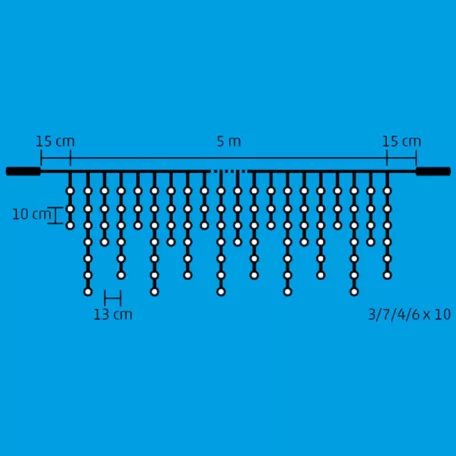 Home DLFJ 200/WW LED-es fényfüggöny, 5 m / 200 db melegfehér LED, állófényű, fehér vezeték, sorolható, kül- és beltéri kivitel