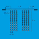 Home DLF 400/WH LED-es fényfüggöny, 2x2 m / 400 db hidegfehér LED, állófényű, fehér vezeték, sorolható, kül- és beltéri kivitel
