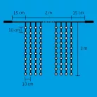 Home DLF 600/WW LED-es fényfüggöny, 2x3 m / 600 db melegfehér LED, állófényű, fehér vezeték, sorolható, kül- és beltéri kivitel