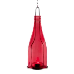   Home GB 23/YE dekorációs üveg, 1 db narancs LED mécses, piros