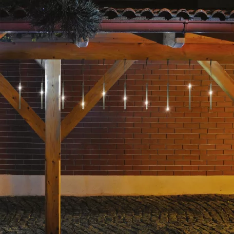 Home G 10201 LED-es jégcsap fényfüzér, 3,33x0,21 m / 200 db hidegfehér LED, 10 db