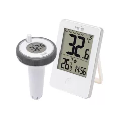   Home HCP60 vezeték nélküli úszó hőmérő, külső-belső hőmérséklet, min/max hőmérsékletek rögzítése, pontos idő, elemes működtetés