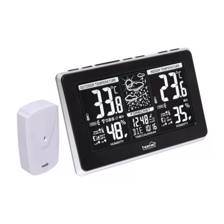 Home HCW 25 időjárás-állomás külső jeladóval, negatív, fehér LCD kijelző, beltéri