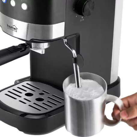 HOME HGPR16 presszókávé főző, 15bar, tejhabosítás, elektronikus vezérlés, csészemelegítő, automatikus kikapcsolás