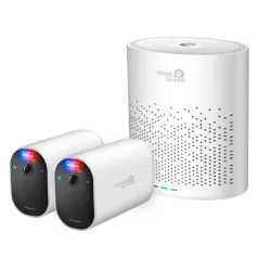   Homeguard, Smart Deterrencre Wire-free Security System, smarthub+2kamera kék+piros fénnyel és szirénával