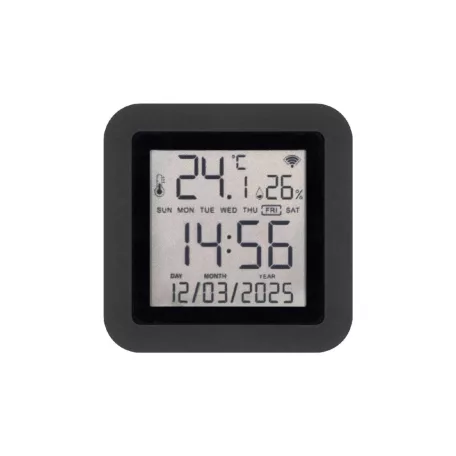 Home HSTHR távirányító, hő- és páratartalom mérő, óra, LCD kijelző, Smart Life, Tuya Smart, okos otthon, telefonos értesítés, automatizálás, eszközvezérlés, riasztás, USB tápellátás